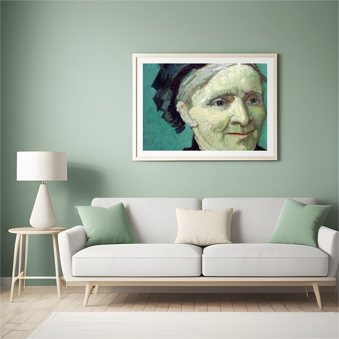 This captivating oil portrait showcases a serene expression that invites introspection. With its for Hall