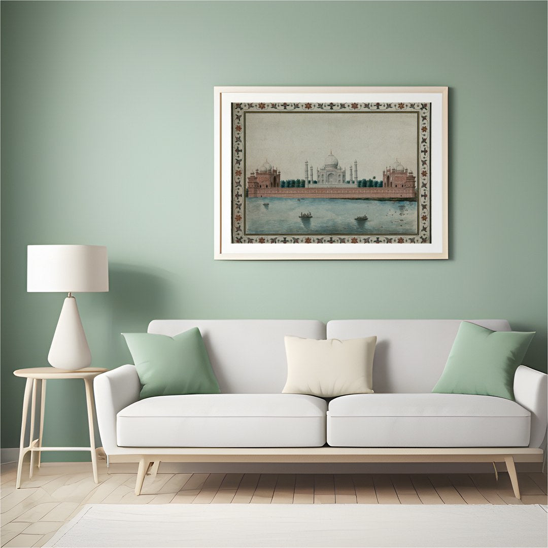 This exquisite artwork captures the timeless beauty of an iconic architectural wonder reflected for Hall