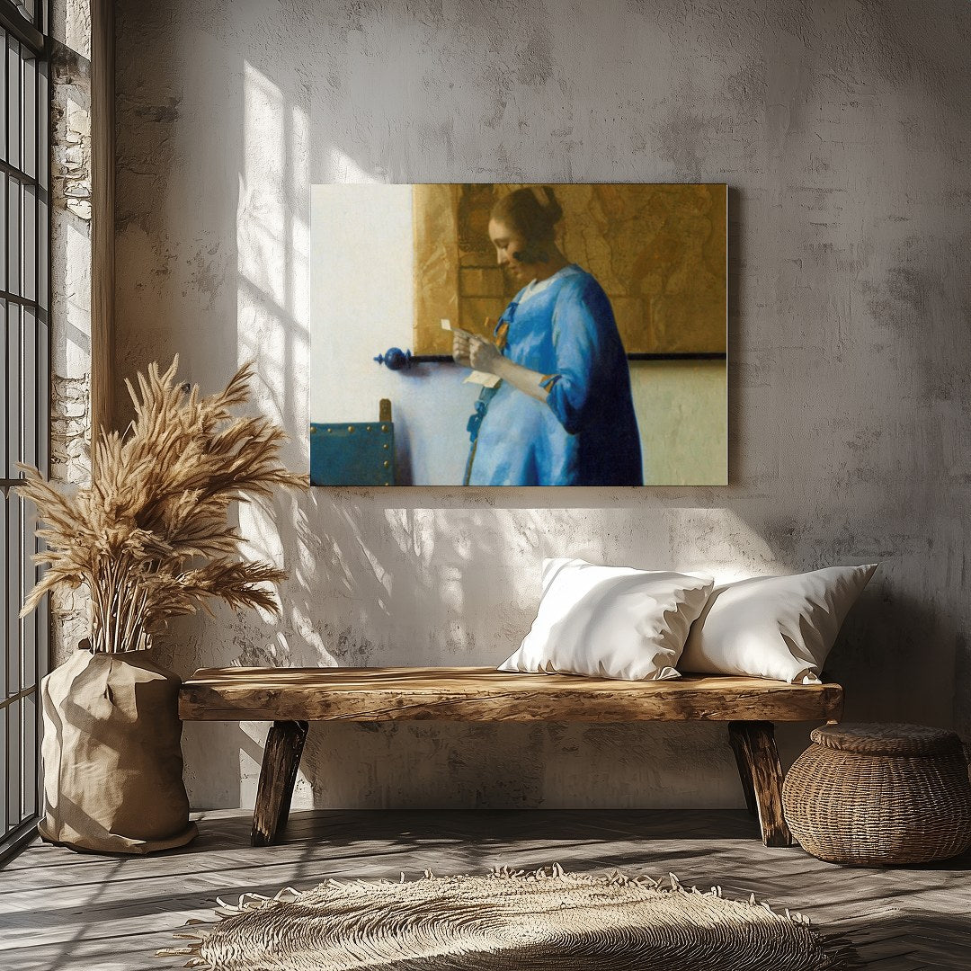 Immerse yourself in tranquility with this exquisite artwork depicting a woman in a moment of quiet for Veranda
