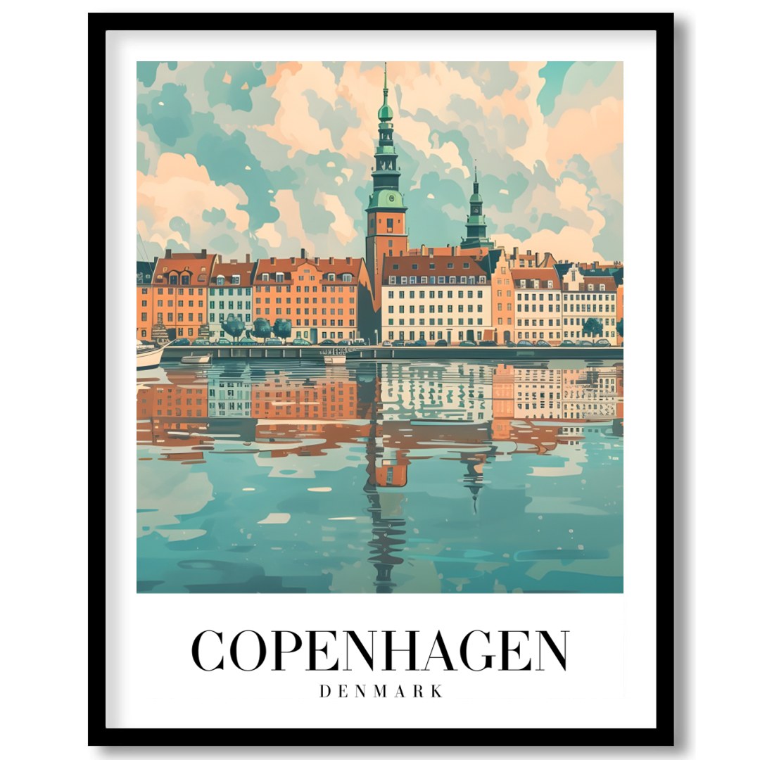 Experience the tranquil beauty of Copenhagen with this exquisite artwork capturing the city's for haven