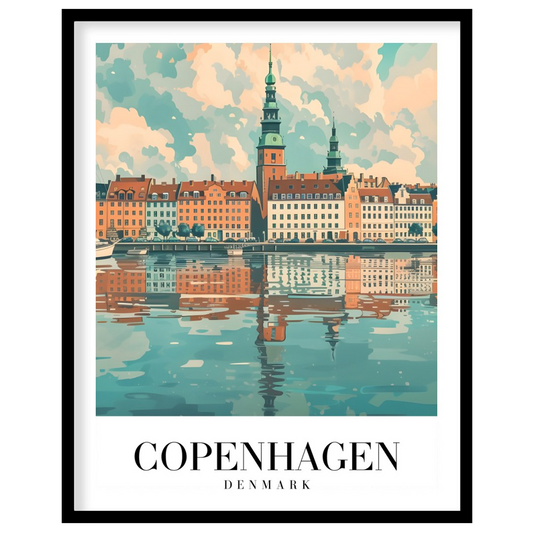 Experience the tranquil beauty of Copenhagen with this exquisite artwork capturing the city's for haven