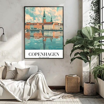 Experience the tranquil beauty of Copenhagen with this exquisite artwork capturing the city's for Living Room