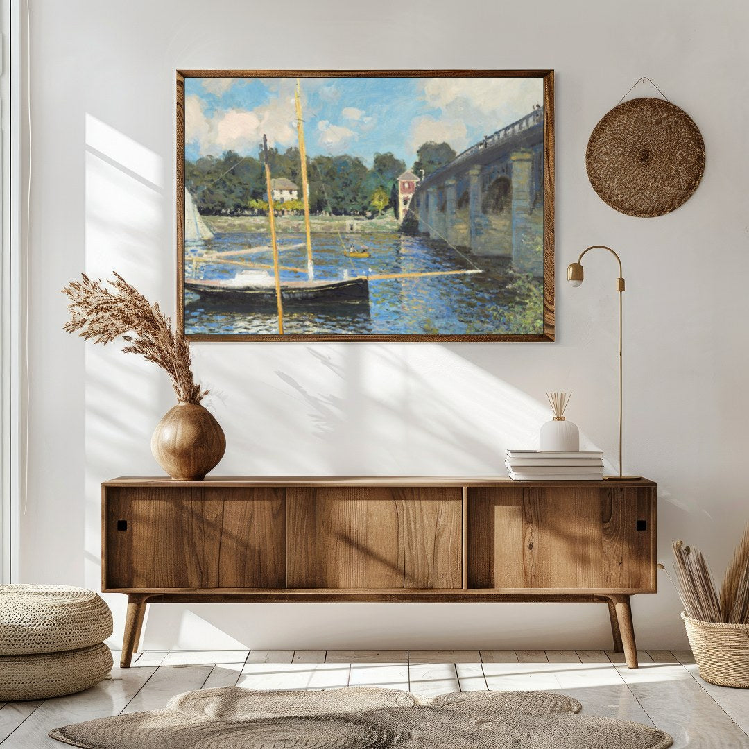Capture the tranquility of a sunlit day by the river with this exquisite artwork, showcasing for Sitting Area
