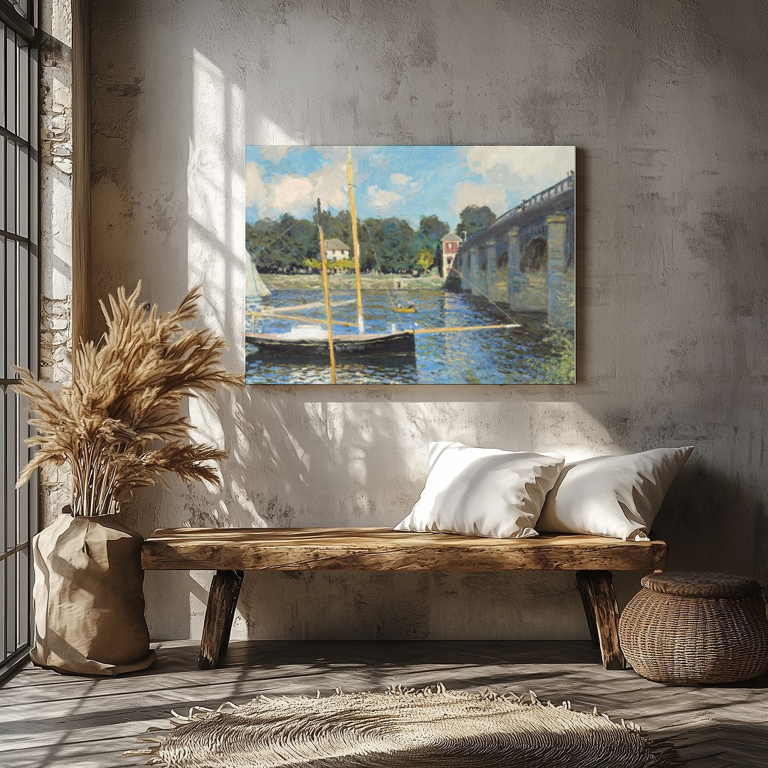 Capture the tranquility of a sunlit day by the river with this exquisite artwork, showcasing for Veranda