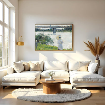 Experience the tranquility of a riverside afternoon with this captivating piece. The gentle for Living Room