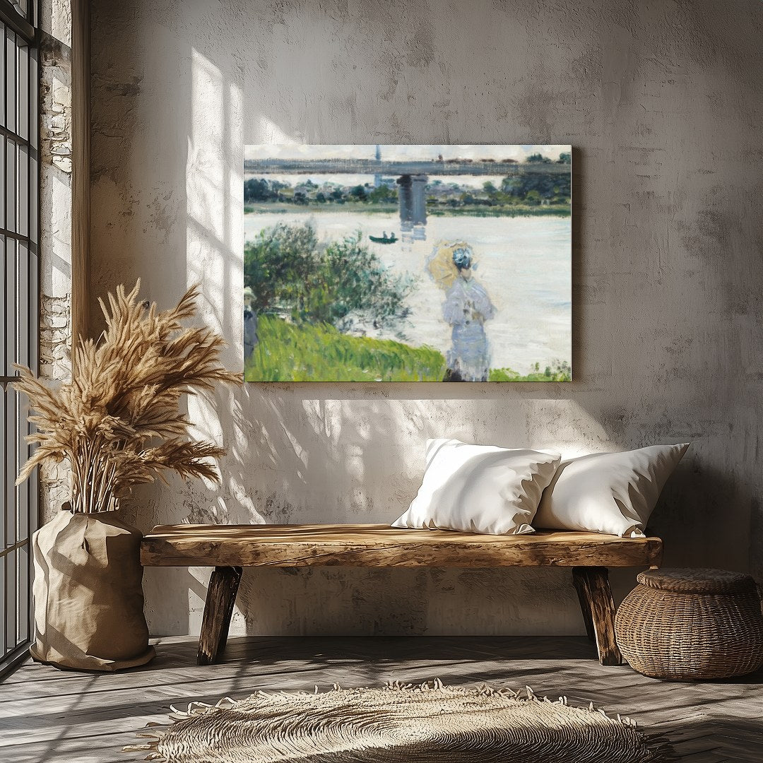 Experience the tranquility of a riverside afternoon with this captivating piece. The gentle for Veranda