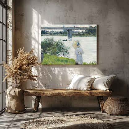 Experience the tranquility of a riverside afternoon with this captivating piece. The gentle for Veranda