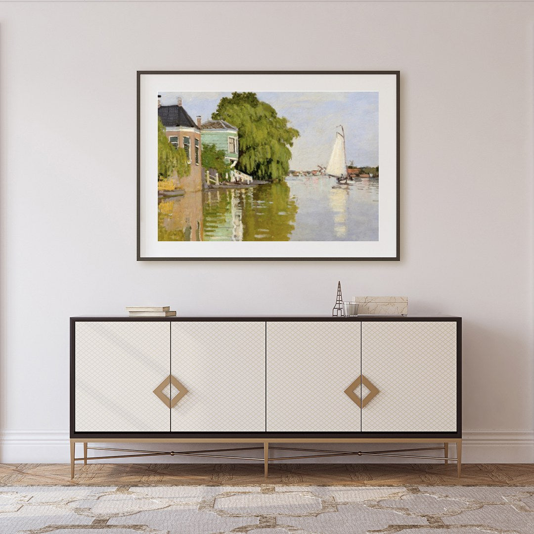 Immerse yourself in tranquility with this exquisite riverside scene, capturing a gentle waterway for Foyer