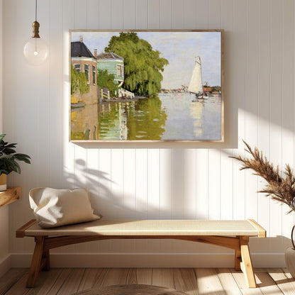 Immerse yourself in tranquility with this exquisite riverside scene, capturing a gentle waterway for Hallway