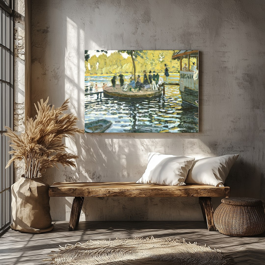 This captivating artwork captures a tranquil scene by the river, resonating with the serene beauty for Veranda