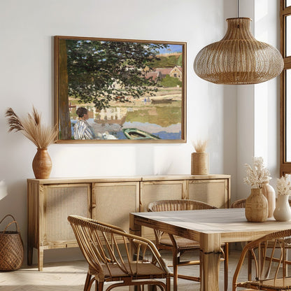 Immerse yourself in the tranquil beauty of this riverside scene, capturing the essence of a for Dining