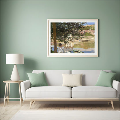 Immerse yourself in the tranquil beauty of this riverside scene, capturing the essence of a for Hall