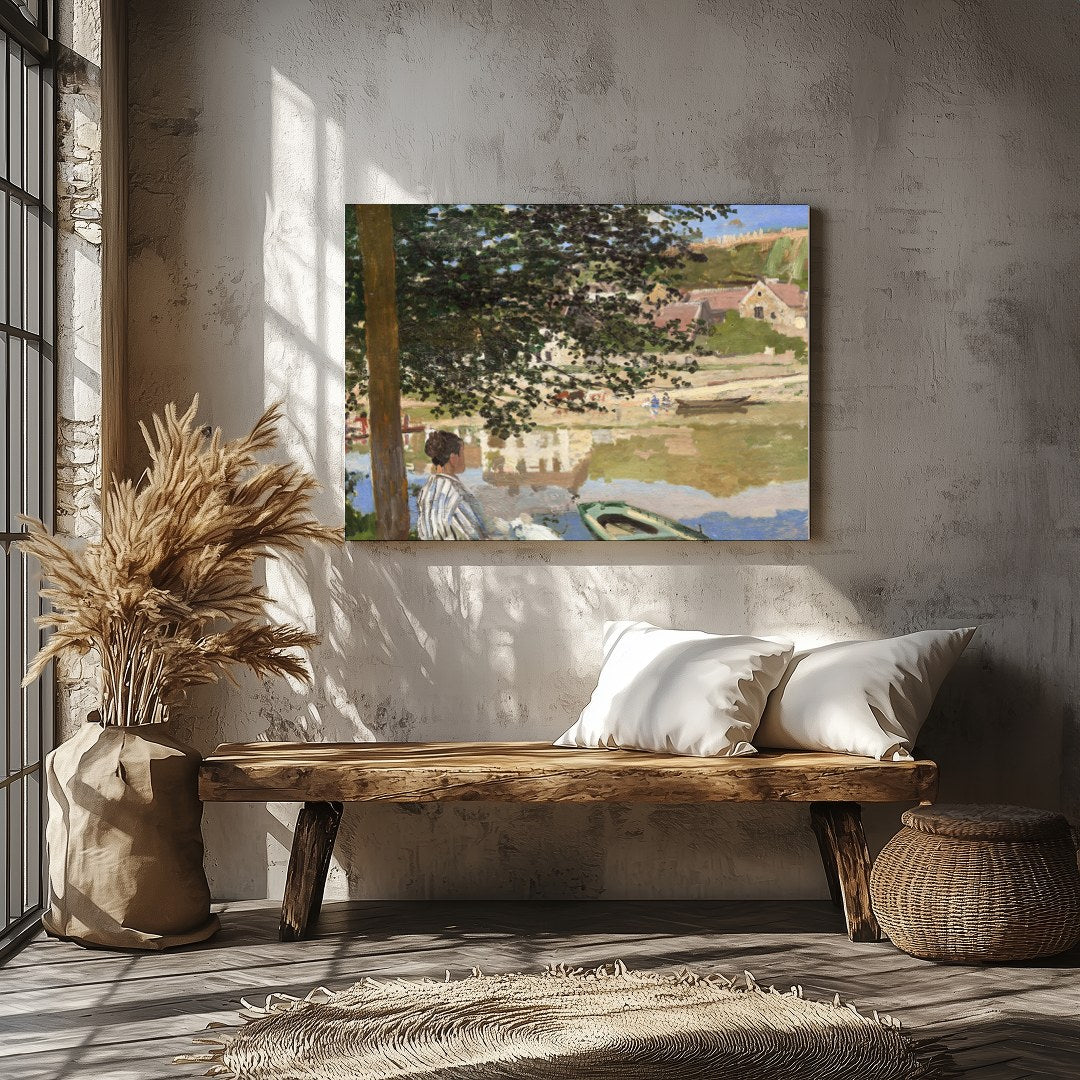 Immerse yourself in the tranquil beauty of this riverside scene, capturing the essence of a for Veranda
