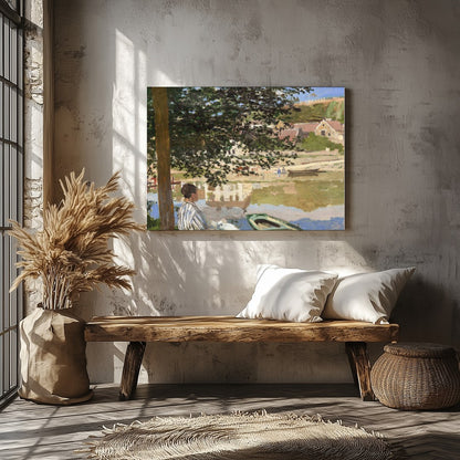Immerse yourself in the tranquil beauty of this riverside scene, capturing the essence of a for Veranda