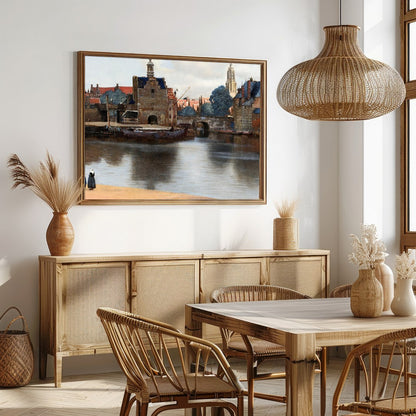 Capture the tranquility of a bygone era with this captivating riverside scene. The subtle interplay for Dining