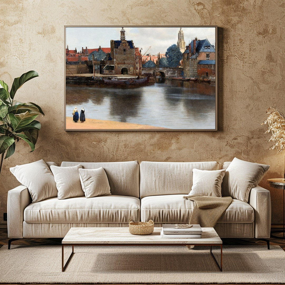 Capture the tranquility of a bygone era with this captivating riverside scene. The subtle interplay for Family Room
