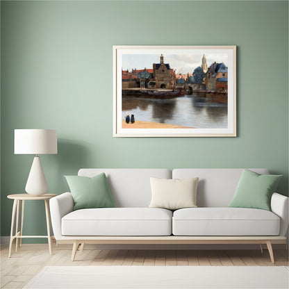 Capture the tranquility of a bygone era with this captivating riverside scene. The subtle interplay for Hall