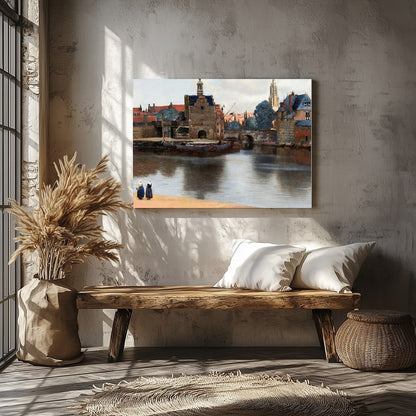 Capture the tranquility of a bygone era with this captivating riverside scene. The subtle interplay for Veranda