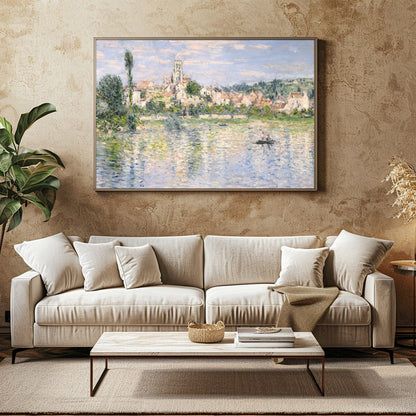 Capture the tranquil beauty of a riverside village with this impressionist masterpiece. Evoking a for Family Room
