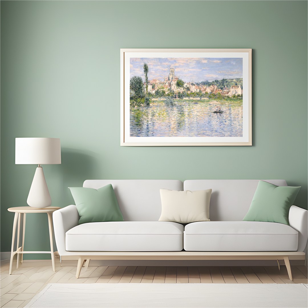 Capture the tranquil beauty of a riverside village with this impressionist masterpiece. Evoking a for Hall