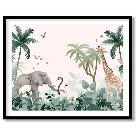 This expansive and serene poster transports the viewer to a tranquil safari landscape, rendered in … for house