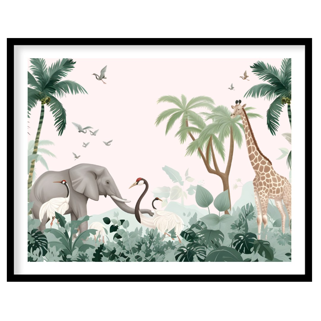This expansive and serene poster transports the viewer to a tranquil safari landscape, rendered in … for house