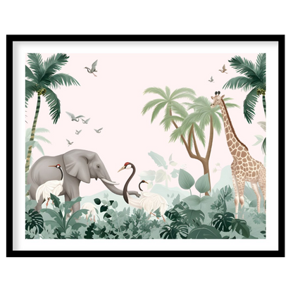 This expansive and serene poster transports the viewer to a tranquil safari landscape, rendered in … for house