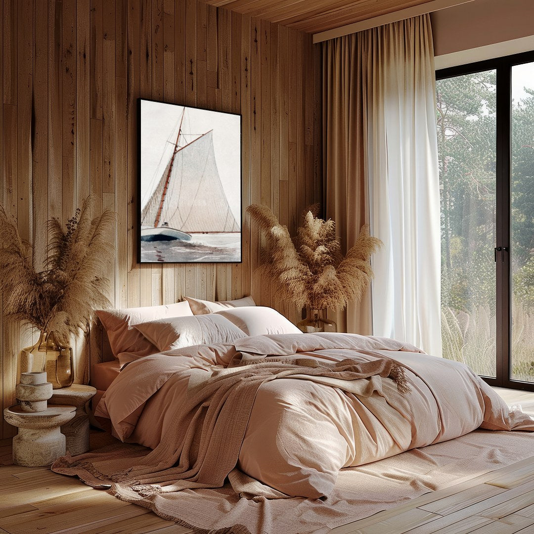 Capture the timeless beauty of maritime adventure with this elegant depiction of a classic sailing for Bedroom