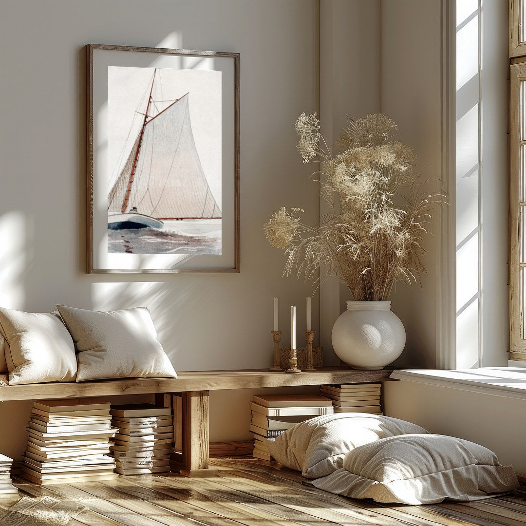 Capture the timeless beauty of maritime adventure with this elegant depiction of a classic sailing for nook