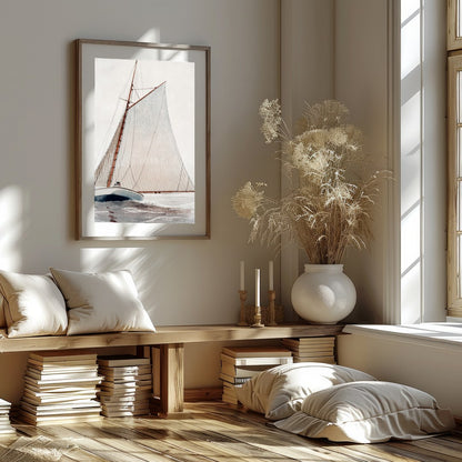 Capture the timeless beauty of maritime adventure with this elegant depiction of a classic sailing for nook