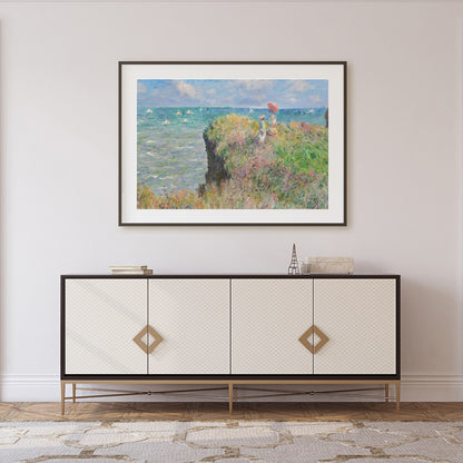 Immerse yourself in the tranquil beauty of this impressionist seaside landscape. With vibrant for Foyer