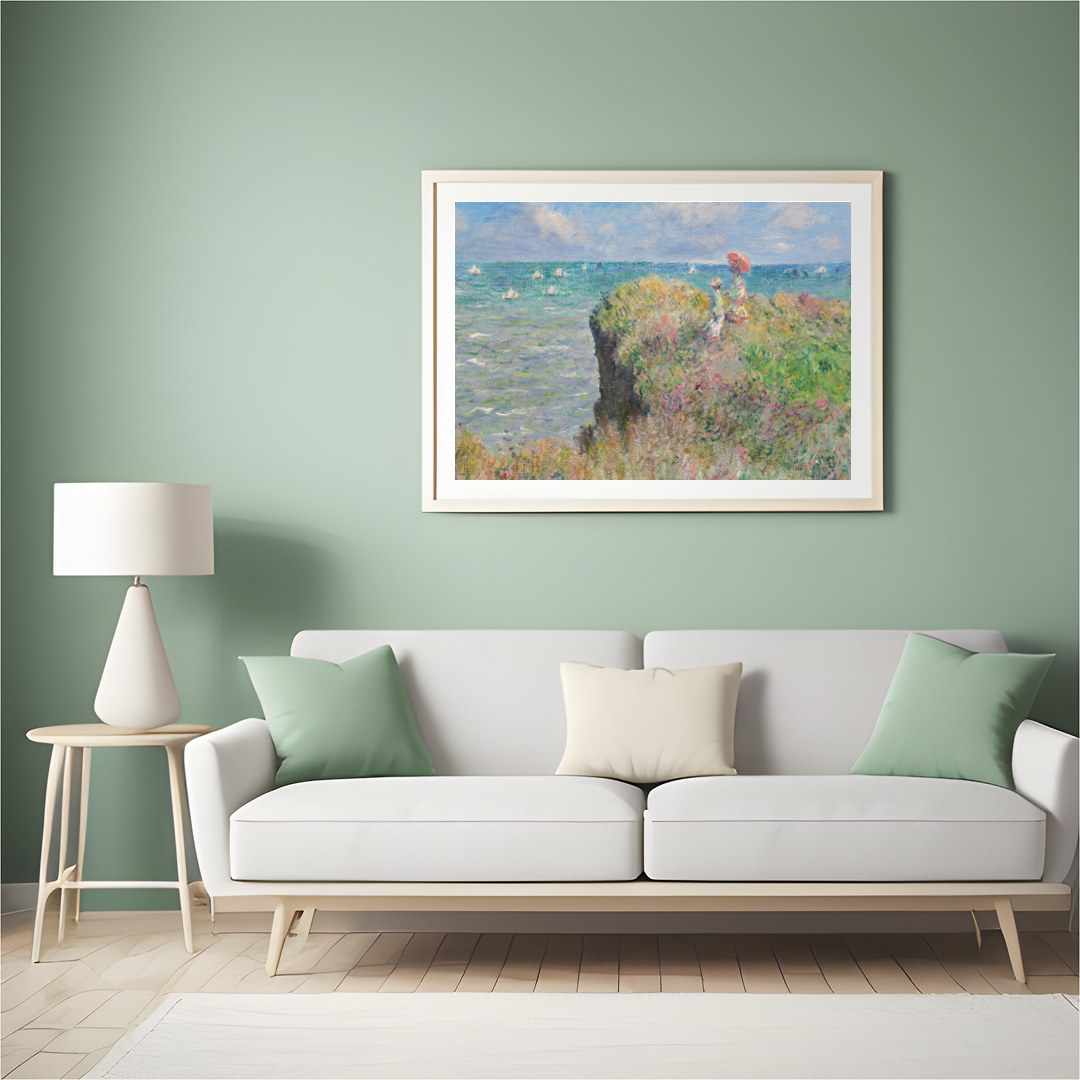Immerse yourself in the tranquil beauty of this impressionist seaside landscape. With vibrant for Hall