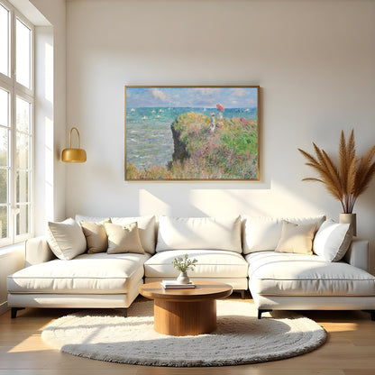 Immerse yourself in the tranquil beauty of this impressionist seaside landscape. With vibrant for Living Room