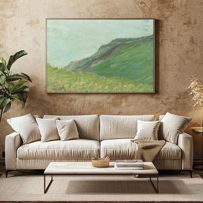 Immerse yourself in the tranquil beauty of this coastal masterpiece. The painting captures a serene for Family Room