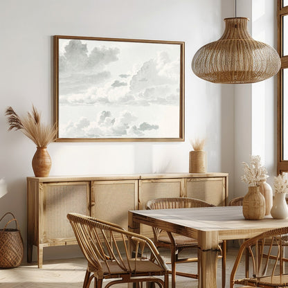 Elevate your space with the 'Serene Sky Sketch,' a soothing wall art piece that captures the for Dining