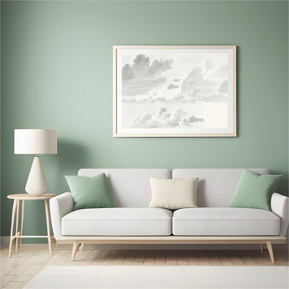 Elevate your space with the 'Serene Sky Sketch,' a soothing wall art piece that captures the for Hall