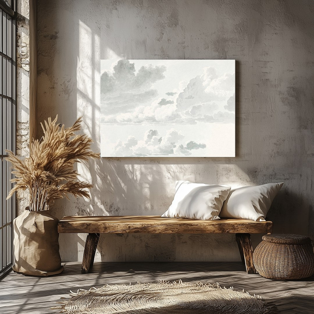 Elevate your space with the 'Serene Sky Sketch,' a soothing wall art piece that captures the for Veranda