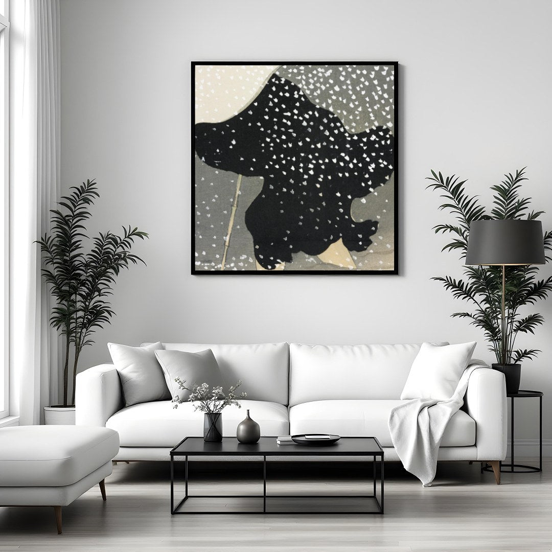 Step into a world of quiet elegance with 'Serene Snowfall: Monochrome Reverie.' This captivating for Sitting Area