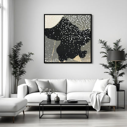 Step into a world of quiet elegance with 'Serene Snowfall: Monochrome Reverie.' This captivating for Sitting Area