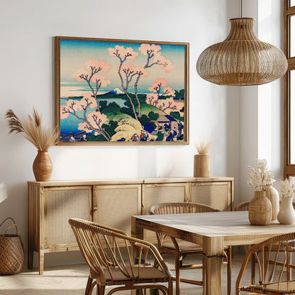 Experience the tranquil beauty of a traditional Japanese scene with this exquisite landscape print. for Dining