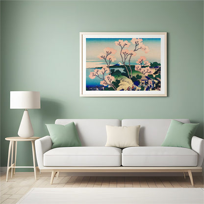 Experience the tranquil beauty of a traditional Japanese scene with this exquisite landscape print. for Hall