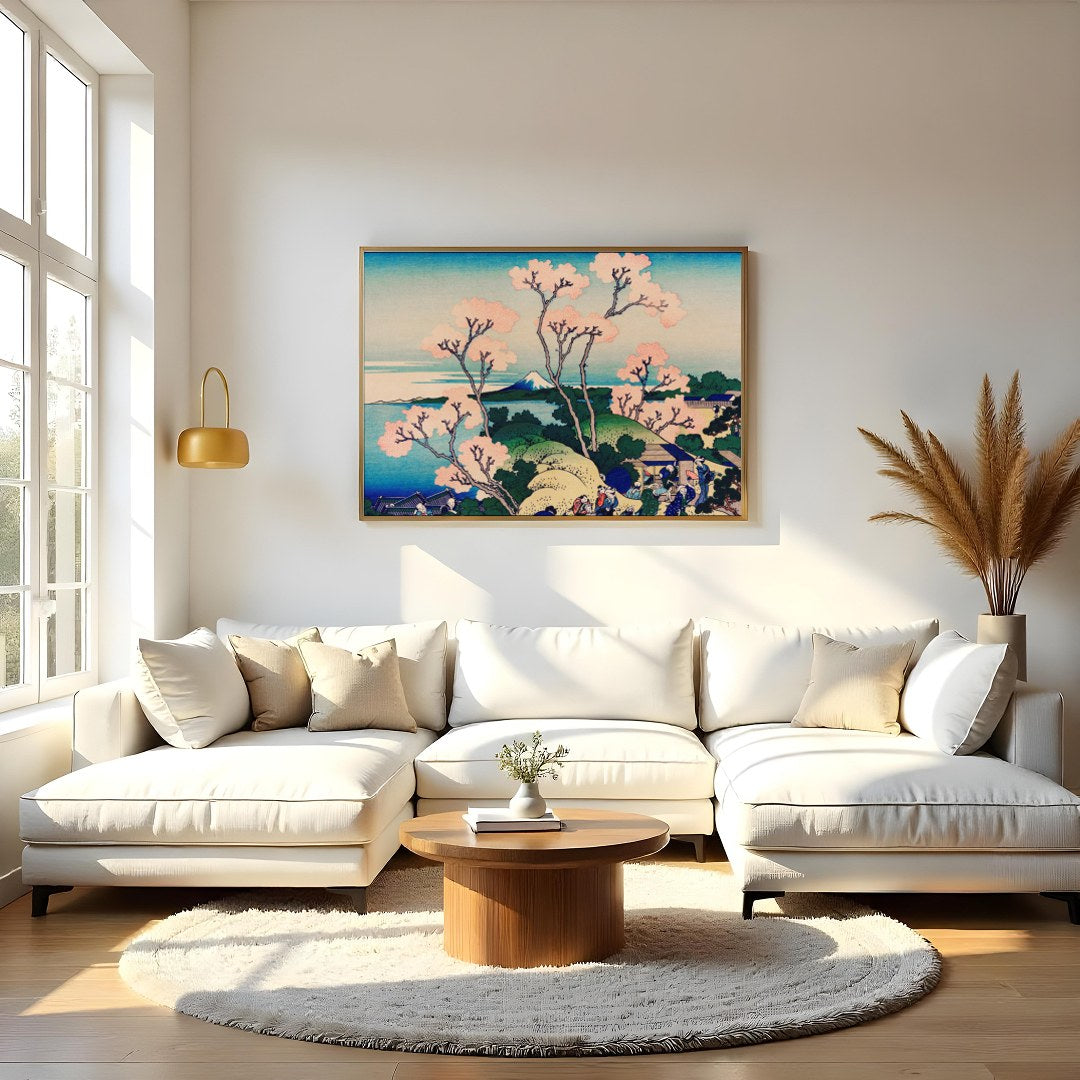 Experience the tranquil beauty of a traditional Japanese scene with this exquisite landscape print. for Living Room