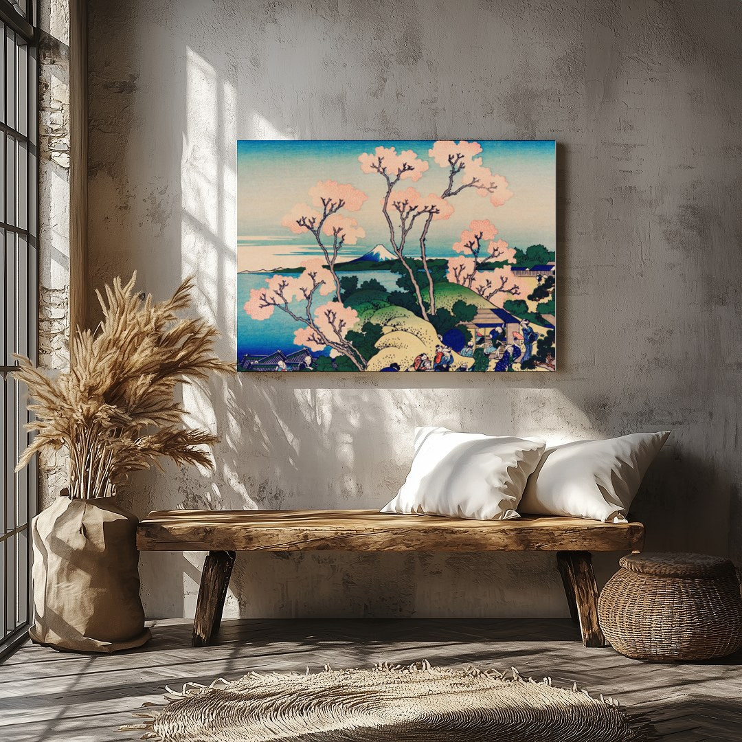 Experience the tranquil beauty of a traditional Japanese scene with this exquisite landscape print. for Veranda