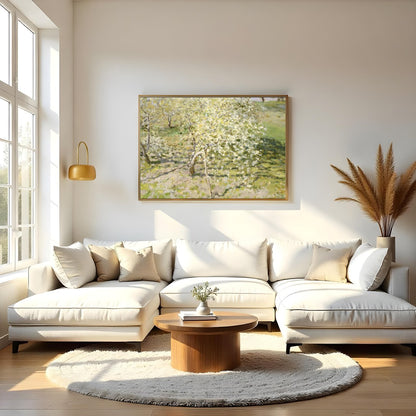 Immerse yourself in the tranquility of spring with this exquisite landscape painting. Featuring for Living Room