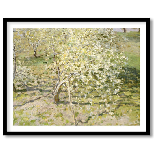 Immerse yourself in the tranquility of spring with this exquisite landscape painting. Featuring for lovely-house