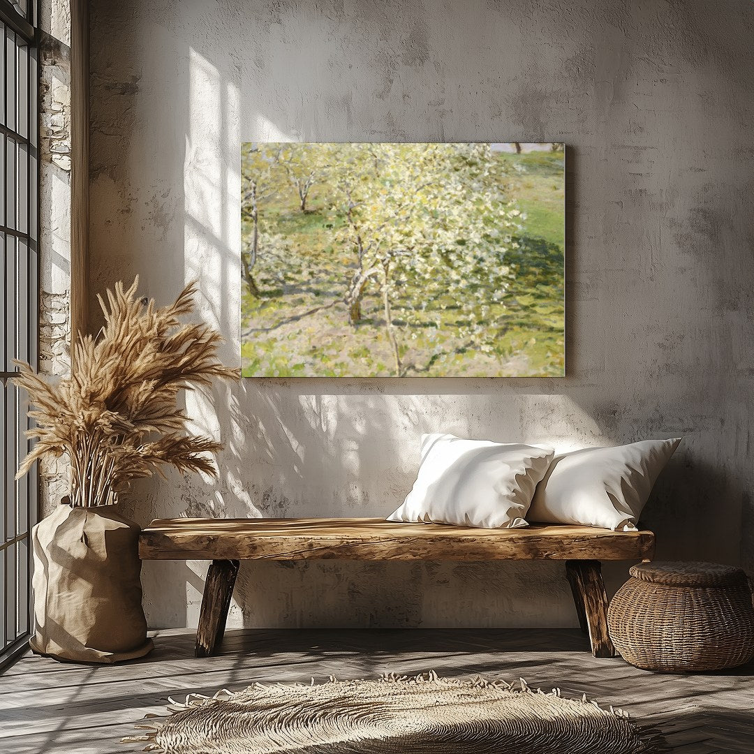Immerse yourself in the tranquility of spring with this exquisite landscape painting. Featuring for Veranda