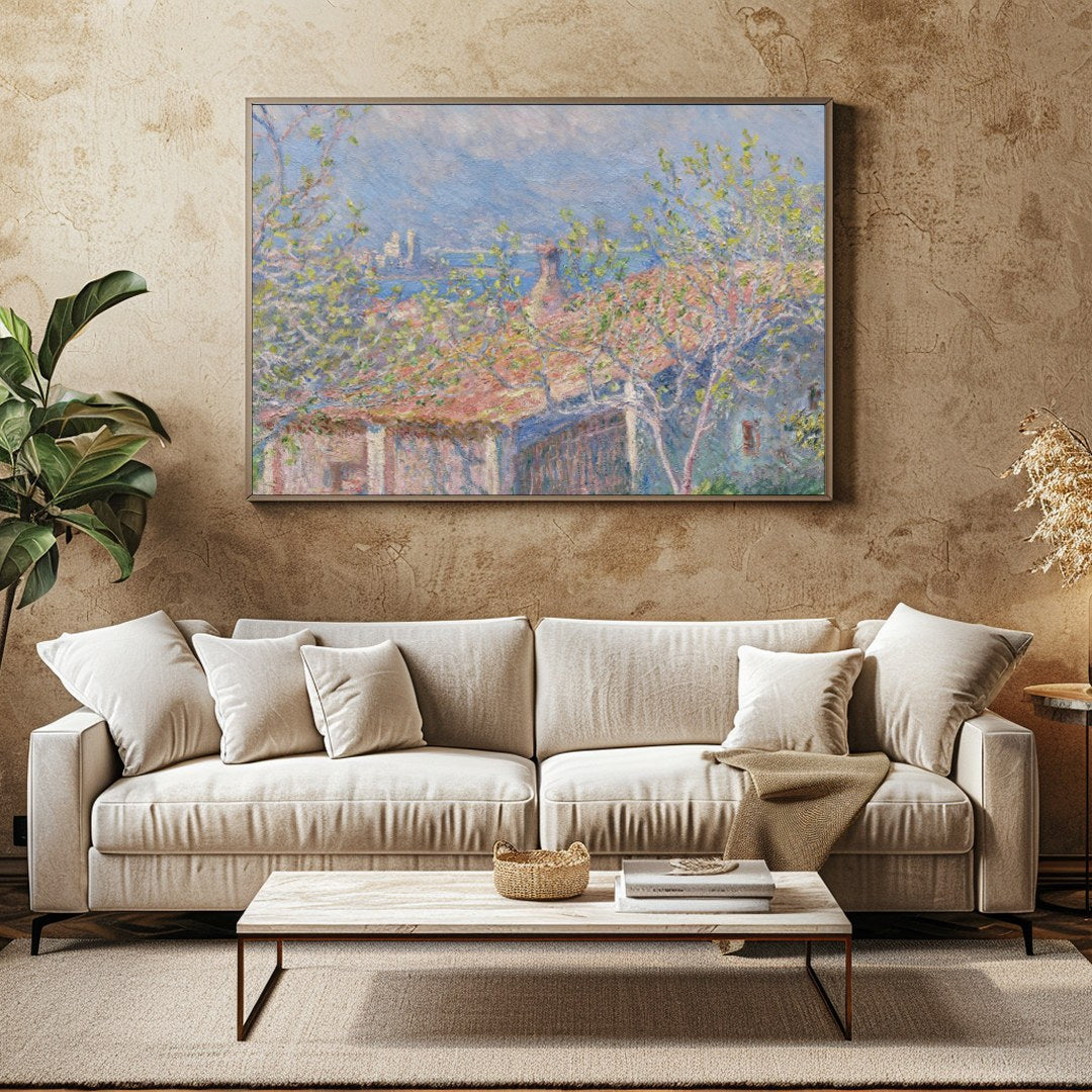This exquisite artwork captures the tranquility of a springtime countryside, featuring a charming for Family Room