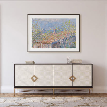 This exquisite artwork captures the tranquility of a springtime countryside, featuring a charming for Foyer