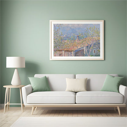 This exquisite artwork captures the tranquility of a springtime countryside, featuring a charming for Hall
