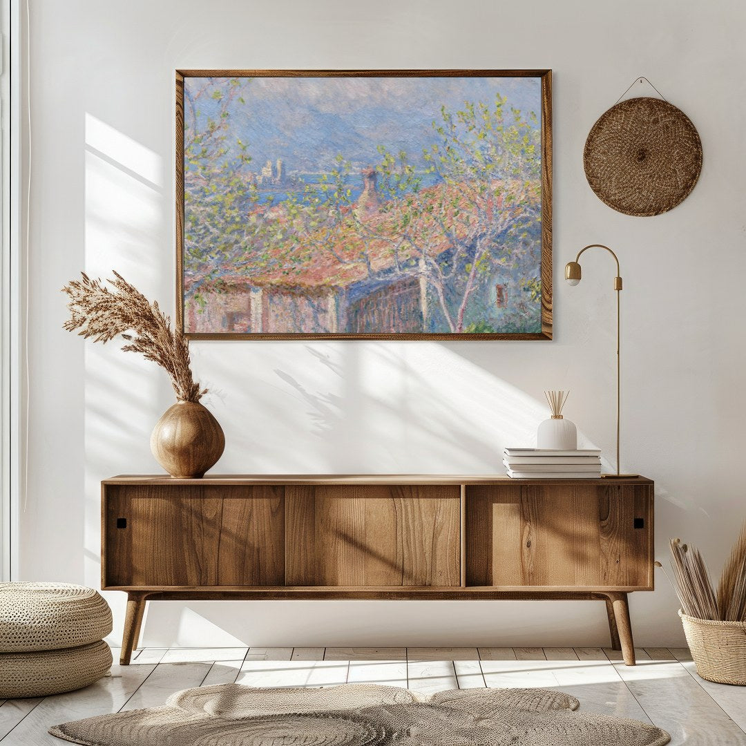 This exquisite artwork captures the tranquility of a springtime countryside, featuring a charming for Sitting Area